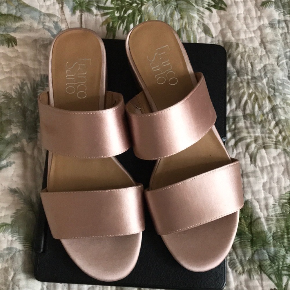 Satin slide mules